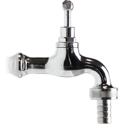 KAM Rubinetto Per Fontana Da Giardino "r1/cs" In Ottone Cromato, Rosone Non Incluso KAM Rubinetto Per Fontana Da Giardino "r1/cs" In Ottone Cromato, Rosone Non Incluso