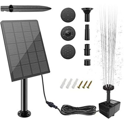 OEM Fontana Solare Da Giardino Per Esterni: Pompa Dell'acqua Da 2,5 W Con Pannello Solare Integrato, Cascata Decorativa E Mangiatoia Per Uccelli. OEM Fontana Solare Da Giardino Per Esterni: Pompa Dell'acqua Da 2,5 W Con Pannello Solare Integrato, Cascata Decorativa E Mangiatoia Per Uccelli.
