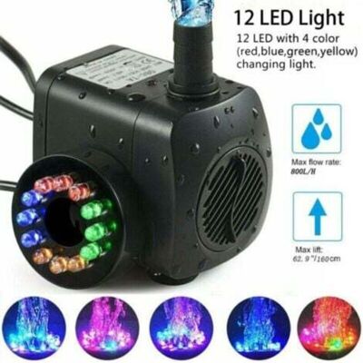 OEM Pompa Per Fontana Da 15 W E 800 L/h, Pompa Per Laghetto, Pompa Per Acqua, Pompa Da Giardino, Pompa Per Fontana Con 12 Led OEM Pompa Per Fontana Da 15 W E 800 L/h, Pompa Per Laghetto, Pompa Per Acqua, Pompa Da Giardino, Pompa Per Fontana Con 12 Led