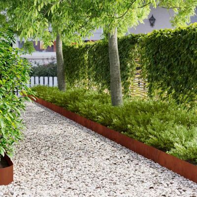 VIDAXL Bordura Per Prato 30 Pz 100 X 20 Cm Acciaio Ruggine VIDAXL Bordura Per Prato 30 Pz 100 X 20 Cm Acciaio Ruggine