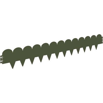 VIDAXL Bordura Per Prato 20 Pz 103 X 15 Cm Acciaio Verde Oliva VIDAXL Bordura Per Prato 20 Pz 103 X 15 Cm Acciaio Verde Oliva