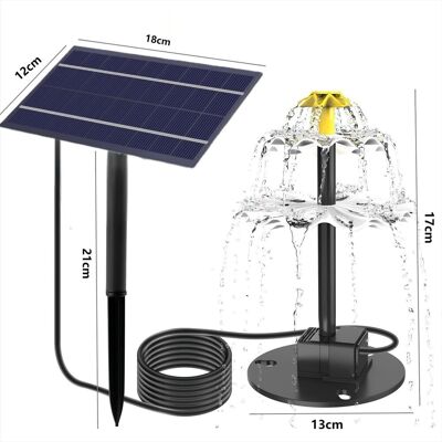 OEM Fontana Da Esterno A Energia Solare, 9 Ugelli, 4 Watt, Adatta Per Balconi, Giardini, Laghetti, Abbeveratoi Per Uccelli, Colore Bianco/grigio. OEM Fontana Da Esterno A Energia Solare, 9 Ugelli, 4 Watt, Adatta Per Balconi, Giardini, Laghetti, Abbeveratoi Per Uccelli, Colore Bianco/grigio.