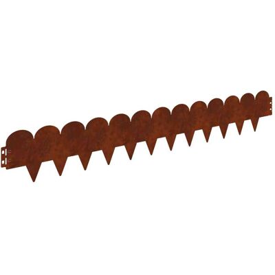 VIDAXL Bordura Per Prato 10 Pz 103 X 15 Cm Acciaio Ruggine VIDAXL Bordura Per Prato 10 Pz 103 X 15 Cm Acciaio Ruggine