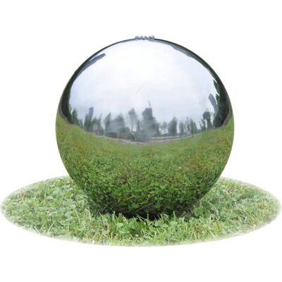 vidaXL Fontana da Giardino Sfera in Acciaio Inox con LED vidaXL Fontana da Giardino Sfera in Acciaio Inox con LED
