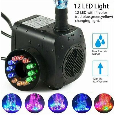 OEM Pompa Per Fontana, 15w, 800 L/h, Illuminazione A Led A 12 Colori, Plastica/resina, Per Laghetti E Giardini Esterni OEM Pompa Per Fontana, 15w, 800 L/h, Illuminazione A Led A 12 Colori, Plastica/resina, Per Laghetti E Giardini Esterni