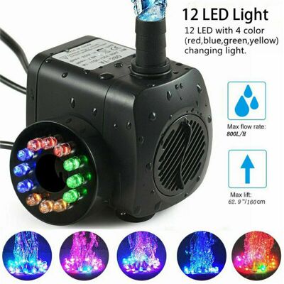 OEM Pompa Per Fontana Da 15w, Portata 800 L/h, Con 12 Led Integrati, Ideale Per Laghetti E Giardini. -crezuo OEM Pompa Per Fontana Da 15w, Portata 800 L/h, Con 12 Led Integrati, Ideale Per Laghetti E Giardini. -crezuo