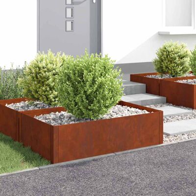 VIDAXL Bordura Per Prato 4 Pz 100 X 60 X 35 Cm Acciaio Ruggine VIDAXL Bordura Per Prato 4 Pz 100 X 60 X 35 Cm Acciaio Ruggine