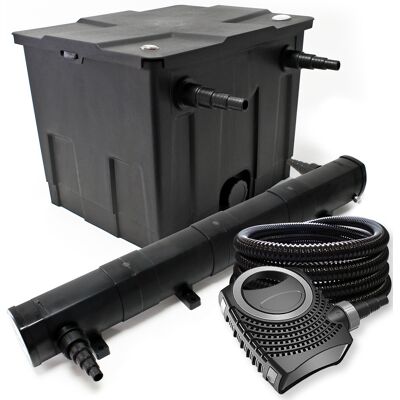SUNSUN Set Filtrante Per Laghetto 12000l Con Chiarificatore Uvc 72w, Pompa 80w, Tubo, Skimmer E Fontana SUNSUN Set Filtrante Per Laghetto 12000l Con Chiarificatore Uvc 72w, Pompa 80w, Tubo, Skimmer E Fontana