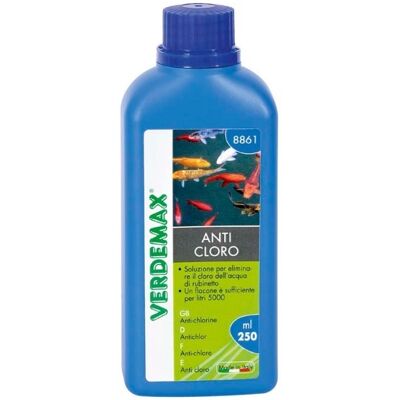VERDEMAX Anti Elimina Cloro Liquido Laghetti Fontane Piscine Acqua Pesci 8861 VERDEMAX Anti Elimina Cloro Liquido Laghetti Fontane Piscine Acqua Pesci 8861