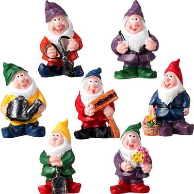 YOTOWN Set Di 7 Mini Statuette Di Gnomi – Ornamenti Da Giardino – Fatine In Miniatura – Cortile, Prato, Patio, Halloween YOTOWN Set Di 7 Mini Statuette Di Gnomi – Ornamenti Da Giardino – Fatine In Miniatura – Cortile, Prato, Patio, Halloween