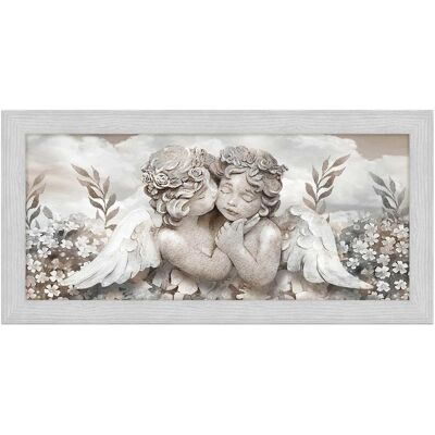 LUPIA - Quadro Moderno, Per Soggiorno Camera Da Letto, Con Cornice Boston Colore Grigio Grey, 50x100 Cm, Angels In Flowers Mix LUPIA - Quadro Moderno, Per Soggiorno Camera Da Letto, Con Cornice Boston Colore Grigio Grey, 50x100 Cm, Angels In Flowers Mix