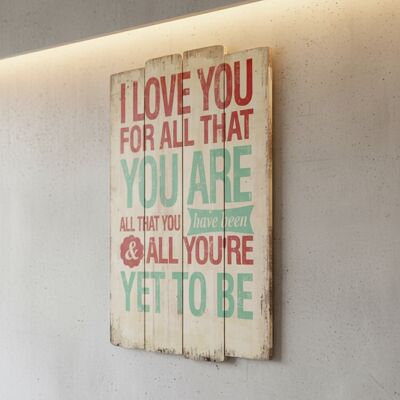 MUCOLA Murale Decorazione Legno Quadro Murale Segno Di Legno 60cm Amore Usato Look Retrò MUCOLA Murale Decorazione Legno Quadro Murale Segno Di Legno 60cm Amore Usato Look Retrò