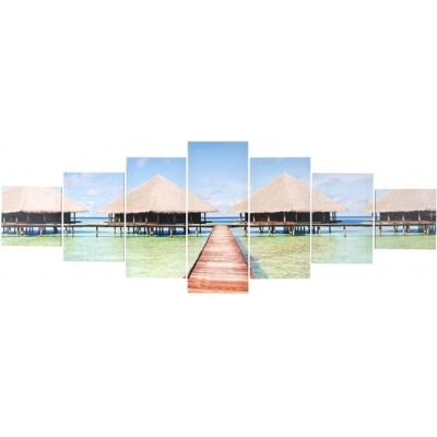 DÉCOSHOP26 - Kit Tela Decorazione Murale Da 7 Pezzi 245x87 Cm Motivo Spiaggia Dec04040 DÉCOSHOP26 - Kit Tela Decorazione Murale Da 7 Pezzi 245x87 Cm Motivo Spiaggia Dec04040
