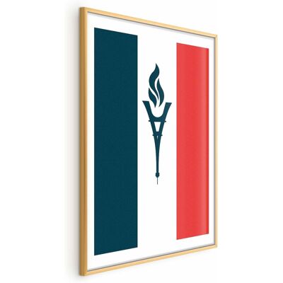 OEM Manifesto - Bandiera Francese Con Candela OEM Manifesto - Bandiera Francese Con Candela