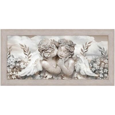 LUPIA - Quadro Moderno, Per Soggiorno Camera Da Letto, Con Cornice Boston Colore Beige, 50x100 Cm, Angels In Flowers Mix LUPIA - Quadro Moderno, Per Soggiorno Camera Da Letto, Con Cornice Boston Colore Beige, 50x100 Cm, Angels In Flowers Mix