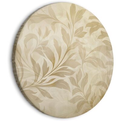 OEM Quadro Rotondo - Motivo Botanico Con Foglie E Viticci Nei Colori Della Sabbia / Foglie E Viticci Color Sabbia OEM Quadro Rotondo - Motivo Botanico Con Foglie E Viticci Nei Colori Della Sabbia / Foglie E Viticci Color Sabbia