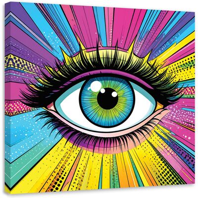 FEEBY Quadro Su Tela, Occhio Di Donna In Stile Pop Art, 40x40 FEEBY Quadro Su Tela, Occhio Di Donna In Stile Pop Art, 40x40