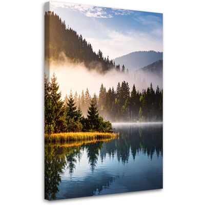 FEEBY Quadro Su Tela Bosco Nella Nebbia Sul Lago Paesaggio 40x60 FEEBY Quadro Su Tela Bosco Nella Nebbia Sul Lago Paesaggio 40x60
