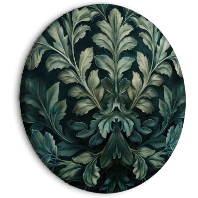 OEM Dipinto Rotondo - Foglie Vittoriane Verde Scuro: Composizione Scultorea Botanica / Foglie Vittoriane In Verde Scuro OEM Dipinto Rotondo - Foglie Vittoriane Verde Scuro: Composizione Scultorea Botanica / Foglie Vittoriane In Verde Scuro