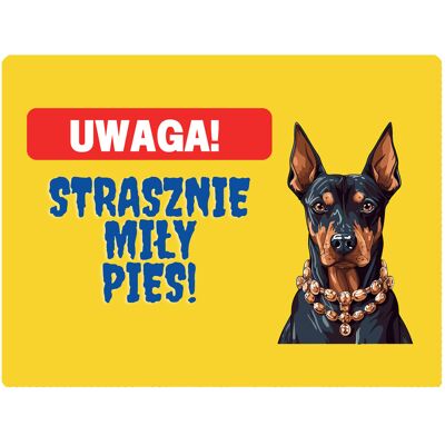 OEM Un Bellissimo Cartello Con Un Doberman - 20x28 Cm OEM Un Bellissimo Cartello Con Un Doberman - 20x28 Cm