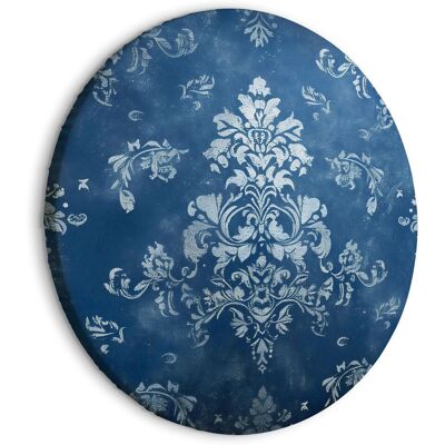 OEM Quadro Rotondo - Ornamento Retrò: Motivo Decorativo Nei Toni Blu Usurati / Ornamento Retrò Nei Toni Blu Usurati OEM Quadro Rotondo - Ornamento Retrò: Motivo Decorativo Nei Toni Blu Usurati / Ornamento Retrò Nei Toni Blu Usurati