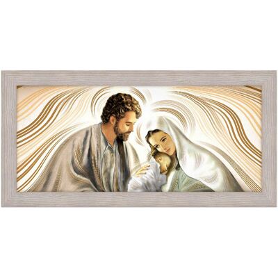 LUPIA - Quadro Moderno Sacra Famiglia, Per Soggiorno Camera Da Letto Cornice Boston Beige, 50x100 Cm, Nativity Brown LUPIA - Quadro Moderno Sacra Famiglia, Per Soggiorno Camera Da Letto Cornice Boston Beige, 50x100 Cm, Nativity Brown