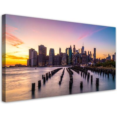 FEEBY Quadro Su Tela, Panorama Dell'architettura Di New York City, 120x60 FEEBY Quadro Su Tela, Panorama Dell'architettura Di New York City, 120x60