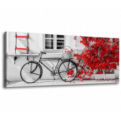 LUPIA - Quadro Moderno Canvas World Bike Bouganville Red 52x122 Cm, Stampa Su Tela, Fiori Rossi LUPIA - Quadro Moderno Canvas World Bike Bouganville Red 52x122 Cm, Stampa Su Tela, Fiori Rossi
