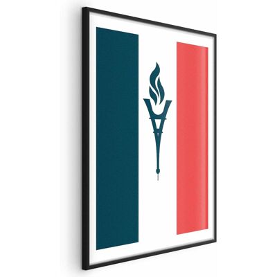 OEM Manifesto - Bandiera Francese Con Candela OEM Manifesto - Bandiera Francese Con Candela