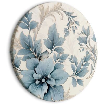 OEM Immagine Rotonda - Fiori Turchesi In Stile Retrò, Ornamenti Floreali / Fiori Ornamentali Retrò Turchesi OEM Immagine Rotonda - Fiori Turchesi In Stile Retrò, Ornamenti Floreali / Fiori Ornamentali Retrò Turchesi