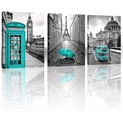 OEM Set Di 3 Stampe Fotografiche 30x40 Cm Di Città Europee OEM Set Di 3 Stampe Fotografiche 30x40 Cm Di Città Europee