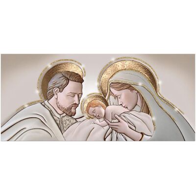 LUPIA - Quadro Moderno Sacra Famiglia Su Tela Poliestere Con Brillantini Glitter, Natività Brillant 45x100 Cm The Kiss Ceramic LUPIA - Quadro Moderno Sacra Famiglia Su Tela Poliestere Con Brillantini Glitter, Natività Brillant 45x100 Cm The Kiss Ceramic