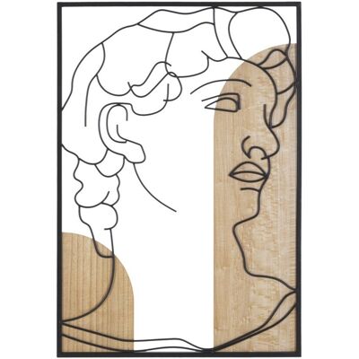 KENDRA HOME Pannello Da Parete David B In Ferro E Mdf Con Volto Di David Stilizzato KENDRA HOME Pannello Da Parete David B In Ferro E Mdf Con Volto Di David Stilizzato