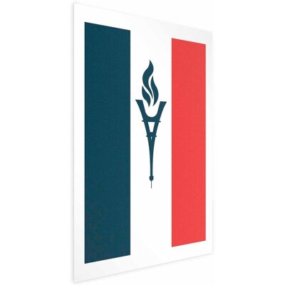 OEM Manifesto - Bandiera Francese Con Candela OEM Manifesto - Bandiera Francese Con Candela