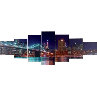 DÉCOSHOP26 - Kit Tela Decorazione Murale Da 7 Pezzi 245x87 Cm Modello New York Dec04044 DÉCOSHOP26 - Kit Tela Decorazione Murale Da 7 Pezzi 245x87 Cm Modello New York Dec04044