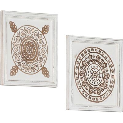 VIDAXL Decorazione Artistica 2 Pz 40 X 40 X 1,5 Cm Marrone E Bianco VIDAXL Decorazione Artistica 2 Pz 40 X 40 X 1,5 Cm Marrone E Bianco