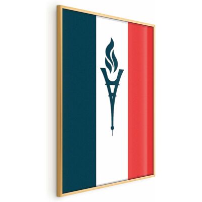 OEM Manifesto - Bandiera Francese Con Candela OEM Manifesto - Bandiera Francese Con Candela