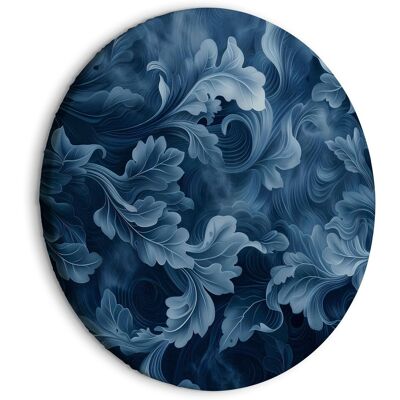 OEM Quadro Rotondo - Ornamenti Astratti Foglie Vittoriane Blu Scuro / Ornamenti Astratti Blu Scuro Densi OEM Quadro Rotondo - Ornamenti Astratti Foglie Vittoriane Blu Scuro / Ornamenti Astratti Blu Scuro Densi