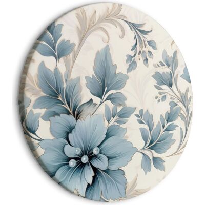 OEM Immagine Rotonda - Fiori Turchesi In Stile Retrò, Ornamenti Floreali / Fiori Ornamentali Retrò Turchesi OEM Immagine Rotonda - Fiori Turchesi In Stile Retrò, Ornamenti Floreali / Fiori Ornamentali Retrò Turchesi