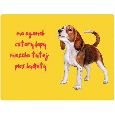 OEM Targa Con Coda Scodinzolante Di Beagle - 20x28 Cm OEM Targa Con Coda Scodinzolante Di Beagle - 20x28 Cm