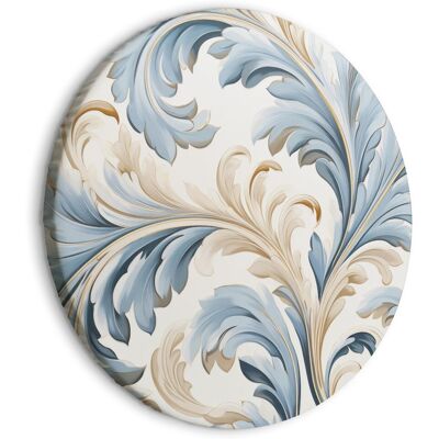 OEM Quadro Rotondo - Ornamenti Barocchi Nei Colori Crema Chiaro E Blu / Vite Barocca Nei Colori Chiari OEM Quadro Rotondo - Ornamenti Barocchi Nei Colori Crema Chiaro E Blu / Vite Barocca Nei Colori Chiari