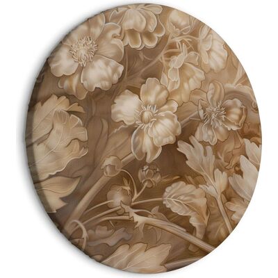OEM Quadro Rotondo - Ornamenti Floreali Intagliati In Delicate Tonalità Seppia E Marrone / Ornamenti Floreali E Vegetali Intagliati OEM Quadro Rotondo - Ornamenti Floreali Intagliati In Delicate Tonalità Seppia E Marrone / Ornamenti Floreali E Vegetali Intagliati