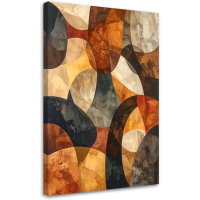 FEEBY Quadro Su Tela, Astrattismo Geometrico Nei Toni Del Beige Oro E Marrone Rossiccio, 40x60 FEEBY Quadro Su Tela, Astrattismo Geometrico Nei Toni Del Beige Oro E Marrone Rossiccio, 40x60