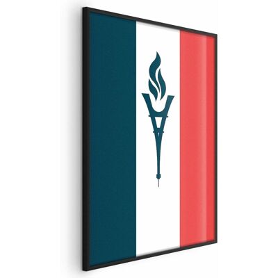 OEM Manifesto - Bandiera Francese Con Candela OEM Manifesto - Bandiera Francese Con Candela