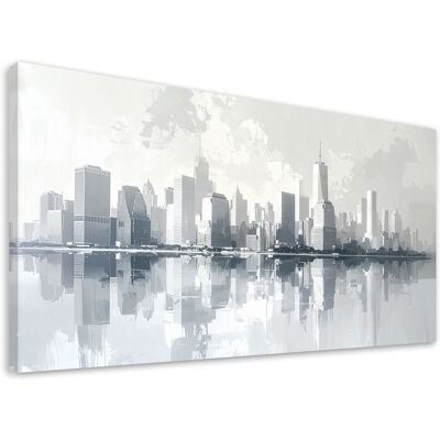 FEEBY Quadro Su Tela, Grattacieli Di New York Architettura Della Città Bianca, 120x60 FEEBY Quadro Su Tela, Grattacieli Di New York Architettura Della Città Bianca, 120x60