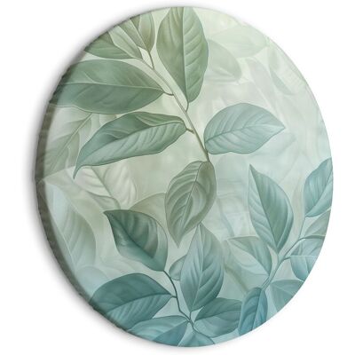 OEM Immagine Rotonda - Grandi Foglie Nelle Tonalità Del Verde Menta: Motivo Botanico / Foglie Di Menta, Grande Motivo Botanico OEM Immagine Rotonda - Grandi Foglie Nelle Tonalità Del Verde Menta: Motivo Botanico / Foglie Di Menta, Grande Motivo Botanico