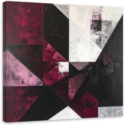 FEEBY Quadro Su Tela, Astrattismo Nei Toni Del Bordeaux, 20x20 FEEBY Quadro Su Tela, Astrattismo Nei Toni Del Bordeaux, 20x20