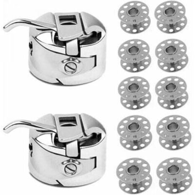 OEM Set Di 10 Bobine In Metallo Per Macchine Da Cucire + 2 Astucci Per Bobine – Accessori Per Macchine Da Cucire, Bobina Con Astuccio OEM Set Di 10 Bobine In Metallo Per Macchine Da Cucire + 2 Astucci Per Bobine – Accessori Per Macchine Da Cucire, Bobina Con Astuccio