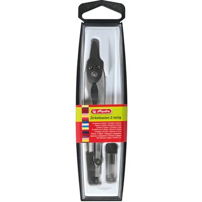 Herlitz Compasso Scolastico, 2 Pezzi, Nero Herlitz Compasso Scolastico, 2 Pezzi, Nero