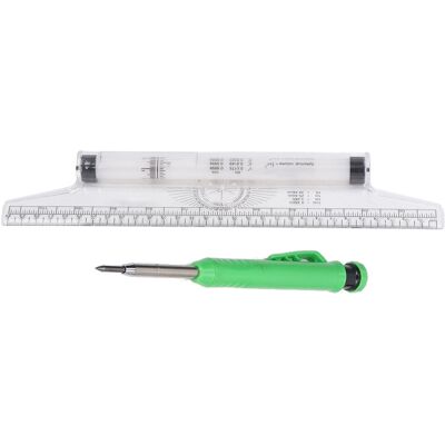 OEM Righello Trasparente Con Rotella Da 30 Cm, Dotato Di Molteplici Formule E Fori Centimetrati Per Linee Parallele E Archi OEM Righello Trasparente Con Rotella Da 30 Cm, Dotato Di Molteplici Formule E Fori Centimetrati Per Linee Parallele E Archi